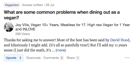 Quora Common Problems Vegans Have