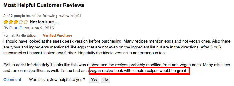 Amazon Three Star Vegan Review