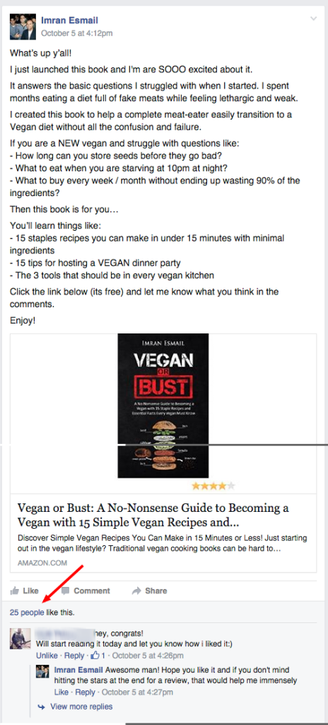 Facebook Group Post Reddit Vegans