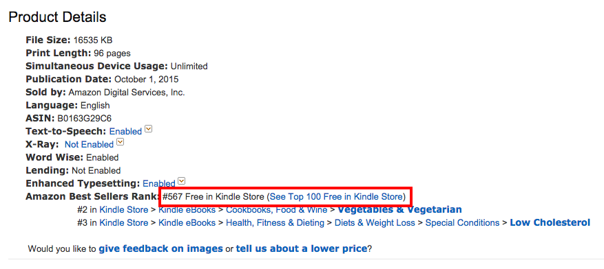 Vegan or Bust Highest Kindle Book Rank